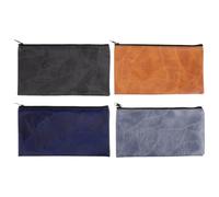 jojofuny 4pcs Zippered Deposit Bag: Bank Money Pouch Pu Leatherette Security Wallet Portable Coin Purse for Cash Cosmetics Small Tools Checks Invoices