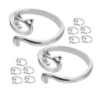 jojofuny 4sets Crochet Tension Rings for Finger Lightweight Crochet Rings with Creative Shapes for Knitting Sewing and Quilting Projects 12pcs*4