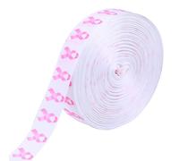 jojofuny 50 Yards Roll Printed Pink Ribbon DIY Grosgrain Ribbon Lightweight Anti-Wrinkle Polyester Attractive Gloss Breast Cancer Awareness Wrapping Decoration