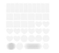 jojofuny 50pcs Acrylic Keychain Blanks Multi-Shape Rectangle Heart Circle Hexagon DIY Sublimation Ornaments for Crafting and