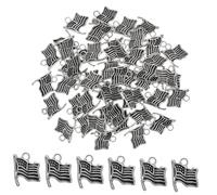jojofuny 50pcs Alloy American Flag Pendants Charms Diy Necklace Bracelet Jewelry Making Accessory for Crafting