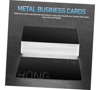 jojofuny 50pcs Black Metal Business Cards Blank Name Card Blanks for Engraving DIY Professional Use with Metallic Luster and Standard