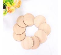 jojofuny 50pcs DIY Round Wood Discs Thick Natural Wood for Crafting Mathematics Learning Tools Smooth Surface Wooden Circles for Decoration and Educational Use