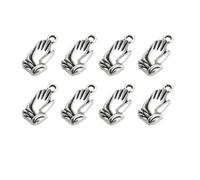 jojofuny 50pcs DIY Silver Alloy Praying Hands Pendant Charms for Jewelry Making, Metal Zen Gesture Pendants for Bracelets Necklaces, Creative DIY Craft Accessories for Handmade Jewelry
