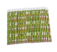 jojofuny 50pcs Easter Pencils with Erasers Fun Wooden Writing Tools Featuring Festive Designs for Easter Decorations School Supplies and Party Favors