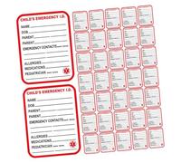 jojofuny 50pcs Emergency Car Seat Identification Stickers Red Medical Information Labels for Safety Alert Tags for Immediate Access in Emergencies