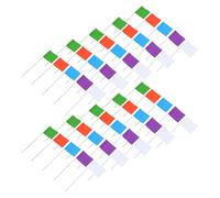 jojofuny 50Pcs Outdoor Ground Marking Flags Set, High Visibility Yard Boundary Markers with Blue, Orange, White, Purple, Green Colors, Property Survey Pins and Irrigation System Flags for