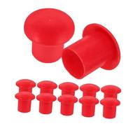jojofuny 50pcs Plastic Rebar End Caps Protective Covers for Construction Safety Red Mushroom Caps Reusable Rebar Protection Accessories
