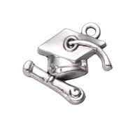 jojofuny 50pcs Silver Alloy Doctor Hat Charm Pendant Set for Graduation Time, Creative DIY Pendant Charms for Necklace and Bracelet Making, Stylish Hat-shaped Accessories for Graduation