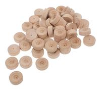 jojofuny 50pcs Solid Wooden Wheels for DIY Crafts Smooth Round Wheels for Handmade Car Models Trains and Teaching Stem Projects Boy Girl Craft Supplies
