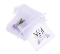jojofuny 50pcs White Lavender Drawstring Organza Bags 5g Capacity Mesh Sachet Pouches for Jewelry Bracelet Storage Wedding Favor Party Bags