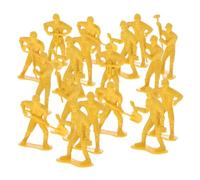 jojofuny 54pcs Engineering Worker Miniature Figures Set Durable Plastic Construction Model for Realistic DIY Play Building Kit