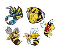 jojofuny 5pcs 3D Strong Bee Car Body Decals Stickers for Auto Truck, Waterproof Pet Material, No Warpage, Creative and Vivid Car Decorations for Windscreen Or Bumper