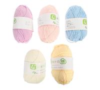 jojofuny 5pcs 4-ply Combed Milk Cotton Crochet Yarn Set Multi-Function Knitting Yarn for DIY Hand Crocheting and Professional Craft Projects for UK Crafters