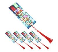 jojofuny 5pcs Acrylic Bookmark Blanks Clear Acrylic Tags Bookmarks Bulk Reading Page Mark Clear with Tassels Making Supplies Christmas