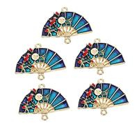 jojofuny 5pcs Alloy Hair Crown Hairpin Chinese Hair Sticks Charms Diy Supplies Antique Fan Shape Design