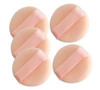 jojofuny 5pcs Beige Mini Flocking Makeup Powder Applicators for Face Makeup Application Creative round Shape to Avoid Cosmetic Waste for Everyday Setting
