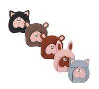 jojofuny 5PCS Cable Winder: PU Cord Organizer for Earphones Charging Cables - Mini Wire Wrap Holder Keeper with Bear Rabbit Dog Design for Home Office