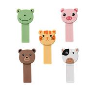 jojofuny 5pcs Cartoon Toilet Seat Lifter Rubber and Material Toilet Lid Lifting Handle Accessories for Home Bathroom Noise Reducing Wear Resistant with Cute Animal Designs