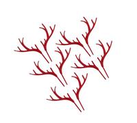 jojofuny 5pcs Christmas Antlers Shape Cake Topper Decoration Cupcake Toppers Fruit Picks (red)