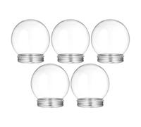 jojofuny 5pcs Clear Plastic Snow Globe Candy Jars with Screw Caps DIY Water Globe Craft Kit for Holiday Party Favors and Creative Decorations