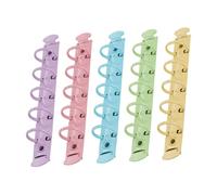 jojofuny 5pcs Colorful Metal Binder Rings Loose Leaf Binder Clips for Notebooks Scrapbooks DIY Projects Reusable Rings in Green Pink Purple Yellow