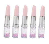 jojofuny 5pcs Creative Lipstick Gel Pens Cute Stationery Supplies for Students Watercolor Sign Pens Pink Glitter Ink