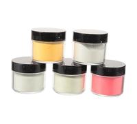 jojofuny 5pcs DIY Pigment Powders for Nail Art Soap Making and Candle Dyeing Includes Yellow Green Sky Blue Blue Green Red and Orange Yellow Mesh Each