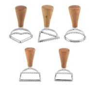 jojofuny 5pcs Geometric Cookie Biscuit Cutters Set with Stainless Steel Blades and Wooden Handles for Baking and Cake Decorating, Multi-Function DIY Supplies