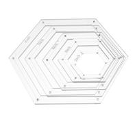 jojofuny 5pcs Hexagon Quilting Rulers Acrylic Patchwork Quilt Templates for Sewing DIY Craft Tools with Multiple Precise Stencils for Accurate Cutting and Stitching