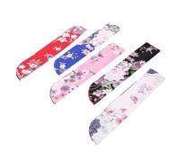 jojofuny 5pcs Japanese Folding Fan Bags Lightweight Portable Handheld Fan Storage Pouches with Vintage Floral Pattern for Travel Festival Packaging Pink Blue Red Black White