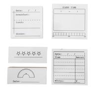 jojofuny 5pcs Japanese Journal Stamps DIY Craft Stamps for Scrapbooking Meal Log Financial Planner Sleep Schedule Tracker Daily Routine Budget Planner Diary