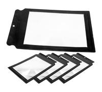 jojofuny 5pcs Magnifying Sheets Full Page Magnifier Lightweight Pu Leather Frame Reading Aid for Books and Wallet Use Suitable for Adults and Elderly