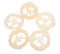 jojofuny 5pcs Natural Loofah Soap Tray Pads Holder 6-7cm Thick Loofah Cuts Soap Mat Set for Bathroom and Kitchen Countertop