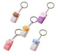 jojofuny 5Pcs Portable Small Stapler Keychains Cartoon Animal Design Handheld Press Staples for Students Office Stationery Accessories