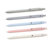 jojofuny 5pcs Press The Gel Pen Black Ink Quick Dry Retractable Pens for School Office Home Diary Smooth Writing Cute Aesthetic Stationary