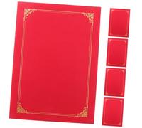 jojofuny 5pcs Red Folding Certificate Covers Paper Document Holders Award Diploma Protectors for Graduation Ceremony Office and Home Use