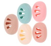 jojofuny 5pcs Silicone Makeup Sponge Holder Set - Reusable Protective Beauty Egg Storage Case Travel Drying Stand - Portable Facial Sponge Organizer for Daily Use