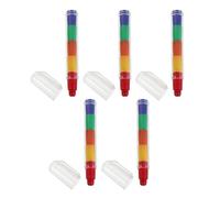 jojofuny 5pcs Stackable Chunky Crayons for Plastic Buildable Structure, 5 Color Interchangeable Rainbow Crayons, Prevents Breakage and Reduces Fatigue, for Art Classes and Classroom