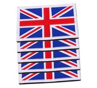 jojofuny 5pcs UK Flag Embroidered Patches Thick Fabric Sew Badges for Jackets Coats Hats DIY Crafts British Union Jack Appliques for Clothing Accessories
