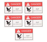 jojofuny 5pcs Waterproof Self-adhesive Warning Sticker for Industrial Workplaces, Pvc Cut Hazard Sign, 3.54x2.36 Inch Equipment Sticker for Machinery with Moving or Cutting Parts