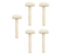 jojofuny 5pcs Wood Mushroom Roller Printmaking Tool Simple Generous Style Wooden Ink Rubbing Convenient for Using Beige Colour Art Craft Supplies for Printmaking