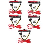 jojofuny 5sets Pcie Mining Graphic Card Gpu Computer Accessory for Laptop External Graphics Card Support Pcie Cable Gpu
