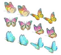jojofuny 6 Pairs Butterfly Screen Window Stickers Anti-Collision Decals for Doors and Windows Magnetic Static Cling Decorative Repair Stickers for Indoor Outdoor Use