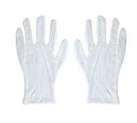 jojofuny 6 Pairs White Cotton Work Gloves High Elastic Thickened Material with Three Front Seams for General Purpose Applications and Inspection