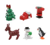 jojofuny 6 Pcs Christmas Wind Up Xmas Tree Snowman and Reindeer Figures for Party Favors Goody Bag Fillers and Classroom Rewards