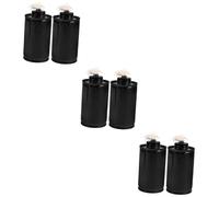 jojofuny 6 Pcs Iron Torch Fuel Canister with Wick, Black, Refillable, Sturdy, Outdoor, Tabletop, Fuel Powered, Cordless