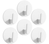 jojofuny 6 Pcs White Self Adhesive Hooks Wall Mounted Key Hooks Small for Organizing Items and Creating Storage Space in Bathroom and Living Room Abs Material with 0.75kg Capacity