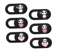 jojofuny 6-piece Webcam Cover Slide Set for Laptop and Smartphone Cute Pink Panda Design Privacy Protection for Computer Cameras Ultra Thin and Easy to Use