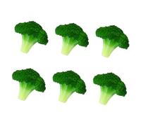 jojofuny 6 Pieces Lifelike Imitated Broccoli Model Set Pvc Vegetable Playhouse Accessories for Pretend Food Play and Educational Role-playing in Home and Party Decor